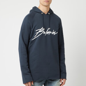 Balmain Men's Signature Hoodie - Marine