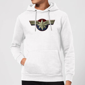 Captain Marvel Chest Emblem Hoodie - White