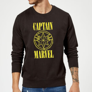 Captain Marvel Grunge Logo Sweatshirt - Black