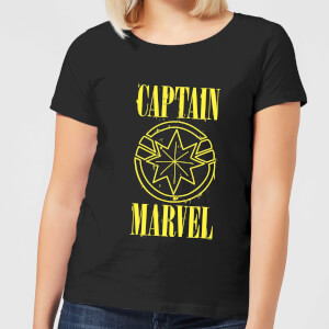 Captain Marvel Grunge Logo Women's T-Shirt - Black