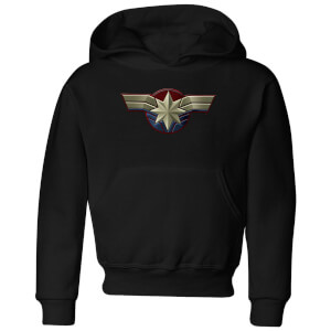 Captain Marvel Chest Emblem Kids' Hoodie - Black