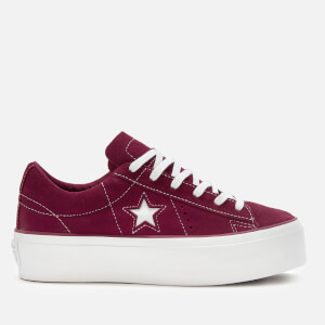 Converse Women's One Star Platform Ox Trainers - Rhubarb/White