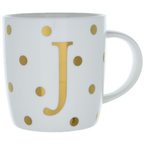 Candlelight Initial Polka Dot Mug