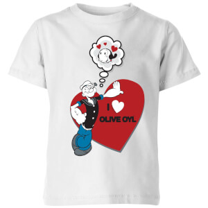 Popeye I Love Olive Oyl Kids' T-Shirt - White