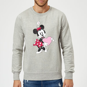 Disney Minnie Mouse Love Heart Sweatshirt - Grey