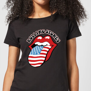 Rolling Stones US Flag Women's T-Shirt - Black