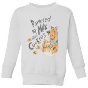 Scooby Doo Powered By Milk And Cookies Kids' Sweatshirt - White