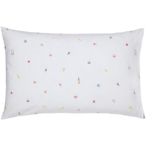 Joules Summer Fruit Stripe Standard Pillowcase - Blue