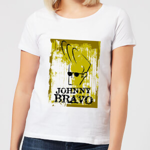 Johnny Bravo Distressed Women's T-Shirt - White