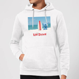 Felpa con cappuccio Disney Lilo And Stitch Surf Beach - Bianco