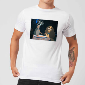 Disney Lady And The Tramp Spaghetti Scene Men's T-Shirt - White