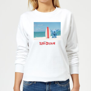 Disney Lilo And Stitch Surf Beach Women's Sweatshirt - White