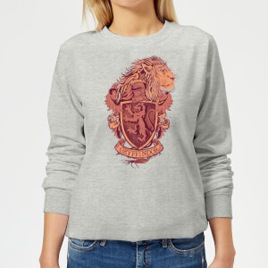 Harry Potter Gryffindor Drawn Crest Women's Sweatshirt - Grey