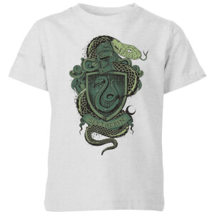 Harry Potter Slytherin Drawn Crest Kids' T-Shirt - Grey