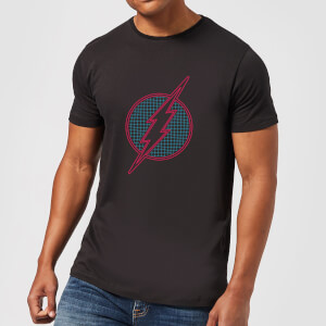 Justice League Flash Retro Grid Logo Men's T-Shirt - Black
