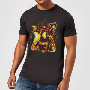 Avengers Endgame Distressed Sunburst Men's T-Shirt - Black