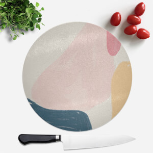Crayon Pattern Blobs Round Chopping Board