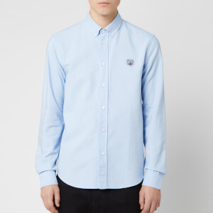 KENZO Men's Crest Casual Fit Shirt - Light Blue
