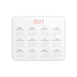 Mouse Mats 2019 Calendar Pink Mouse Mat