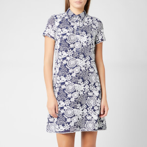 MICHAEL MICHAEL KORS Women's Embroidered T-Shirt Dress - True Navy/White