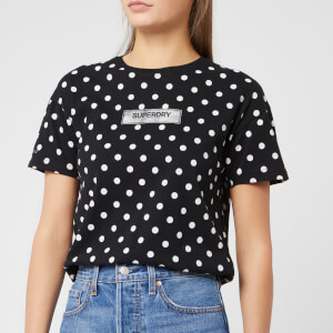 Superdry Women's Studio 395 Polka Dot Aop Portland T-Shirt - Black