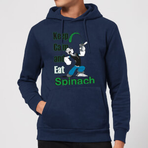 Popeye Keep Calm And Eat Spinach Hoodie - Navy