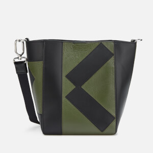 KENZO Women's Kube Logo Leather Tote Bag - Khaki
