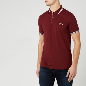 BOSS Men's Paul Curved Logo Polo Shirt - Burgundy/Grey