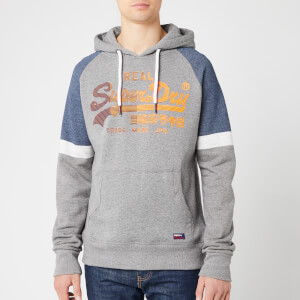 Superdry Men's Vintage Logo 1st Raglan Hoodie - Phoenix Grey Grit