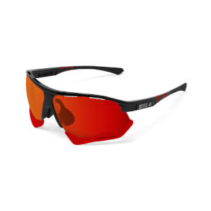 Scicon Aerocomfort Sunglasses SCN-XT Photochromic Red Mirror Lens - Black Gloss Frame