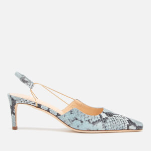 by FAR Women's Gabriella Snake Print Leather Sling Back Court Shoes - Light Blue