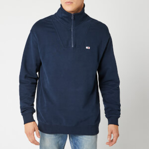 Tommy Jeans Men's Solid Mock Neck Sweatshirt - Black Iris