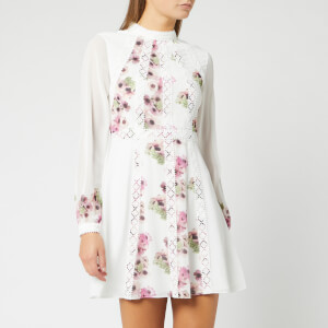 Ted Baker Women's Sundee Lace Insert Pleated Panel Dress - Ivory