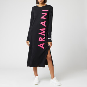 Armani Exchange Women's Logo Midi Dress - Black