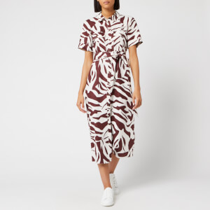 Whistles Women's Graphic Zebra Shirt Dress - Brown/Multi