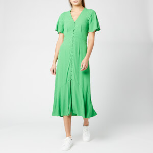 Whistles Women's Micro Spot Print Button Dress - Green/Multi