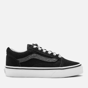 Vans Kids' Old Skool Glitter Sidestripe Trainers - Black/True White