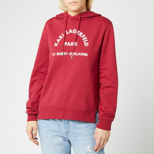 Karl Lagerfeld Women's Address Logo Hoody - Rumba Red