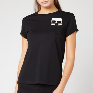 Karl Lagerfeld Women's Ikonik Karl Pocket T-Shirt - Black