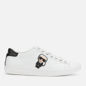 Karl Lagerfeld Women's Kupsole II Karl Ikonic Leather Cupsole Trainers - White/Black