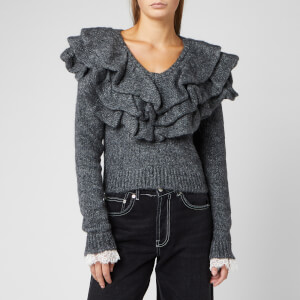 Philosophy di Lorenzo Serafini Women's Ruffle Neck Jumper - Grey
