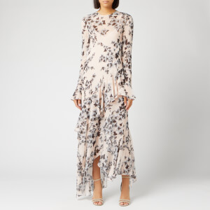 Philosophy di Lorenzo Serafini Women's Leaf Print Ruffle Dress - Cream