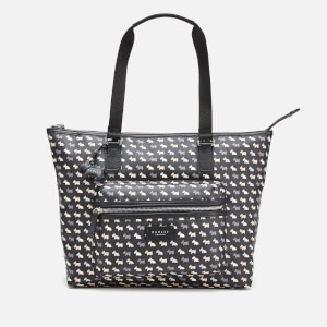Radley Women's Multi Dog Oilskin Large Zip Top Shoulder Tote Bag - Black