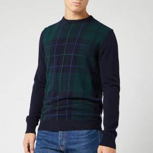 Barbour Heritage Men's Coldwater Crew Knit - Black Watch Tartan