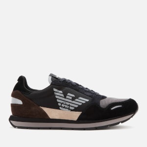 Emporio Armani Men's Zone Running Style Trainers - Black/Earth/Dark Brown