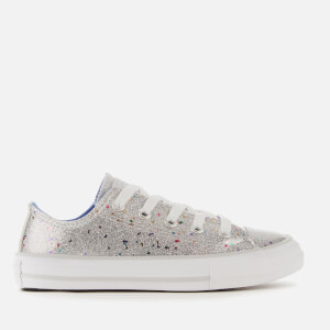 Converse Kids' Chuck Taylor All Star Galaxy Glimmer Ox Trainers - Silver/Ozone Blue/White