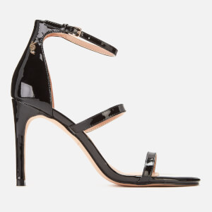 Kurt Geiger London Women's Park Lane Patent Triple Strap Heeled Sandals - Black