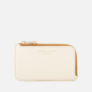 Aspinal of London Women's Small Zip Coin Purse - Ivory/Soft Taupe/Mustard