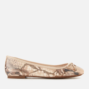 Dune Women's Harpar Leather Ballet Flats - Natural Reptile