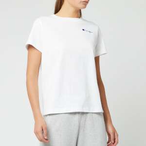 Champion Women's Small Script Crew Neck Short Sleeve T-Shirt - White